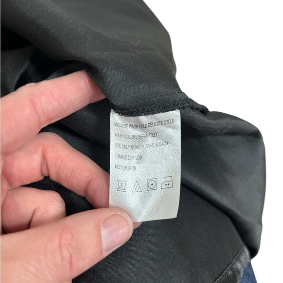 Amoureuse Nightgown Vintage Black Satin Croquette Whimsigoth Size Large Women’s - Picture 12 of 12